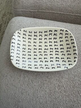 J. Crew White catch all Dish with "me" logo